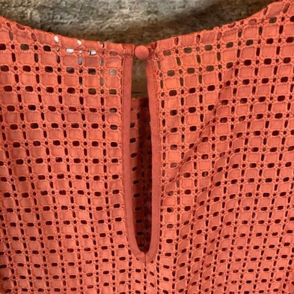 A New Day Top Women S NWT Pumpkin Spice Eyelet Top 100%Cotton Boho Lined Crochet - Picture 5 of 10